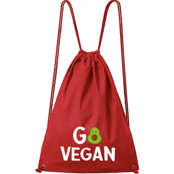 DOBRÝ TRIKO Bavlněný batoh s potiskem Go vegan Barva: Červená