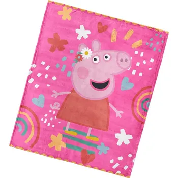 Dětská deka Dětská deka Prasátko Pepina Růžový Svět 130x160 cm