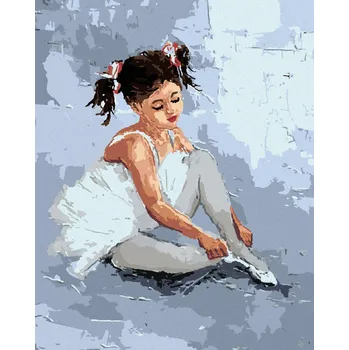 Malování podle čísel Malá baletka, 40x50 cm, bez rámu a bez vypnutí plátna