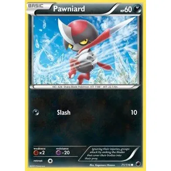 Sběratelská karetní hra Pokémon PLF 071/116 Pawniard - Plasma Freeze Stav: Excellent, Verze: REVERSE HOLO