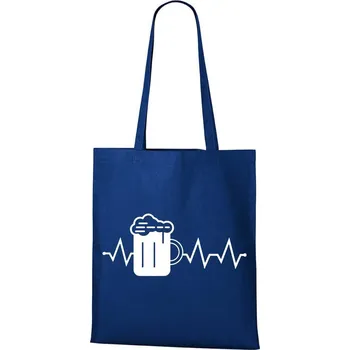 Nákupní taška DOBRÝ TRIKO Bavlněná taška s potiskem Tep pivo Barva: Královsky modrá