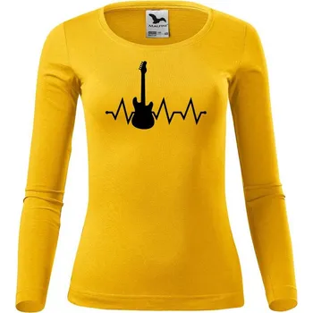Dámské tričko DOBRÝ TRIKO Dámské bavlněné triko Typ kytara Velikost: S, Barva: Žlutá