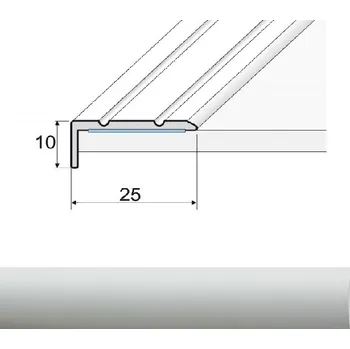 Podlahová lišta SH Profil, s.r.o. Effector A31S Schodová hrana 25x10, samolepící elox délka 120cm Dekor: Stříbro