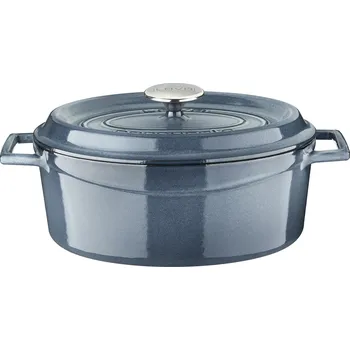 Hrnec Hrnec LAVA METAL Litinový hrnec oválný 29cm - šedá majolika
