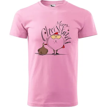 Pánské tričko DOBRÝ TRIKO Pánské tričko s potiskem Santa s dárky Velikost: XS, Barva: Růžová