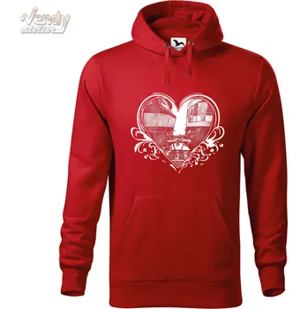 Dámská mikina Mikina - Srdce železničáře Barva: Červená (07), Velikost: 3XL, Střih: Pánské