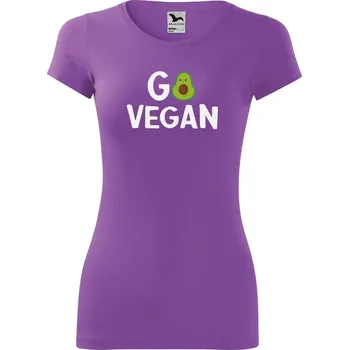 Dámské tričko DOBRÝ TRIKO Dámské tričko Go vegan Velikost: XL, Barva: Fialová