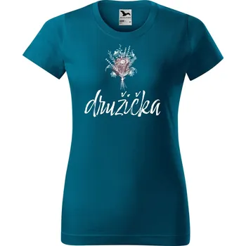 Dámské tričko DOBRÝ TRIKO Dámské tričko s potiskem Svědkyně kytice Barva: Petrolejová, Velikost: S