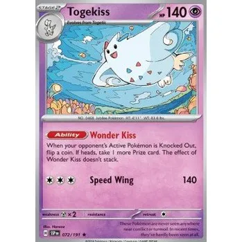Volný čas Pokémon SSP 072/191 Togekiss - Surging Sparks Stav: Near Mint, Verze: HOLO