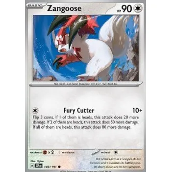 Sběratelská karetní hra Pokémon SSP 149/191 Zangoose - Surging Sparks Stav: Near Mint, Verze: REVERSE HOLO