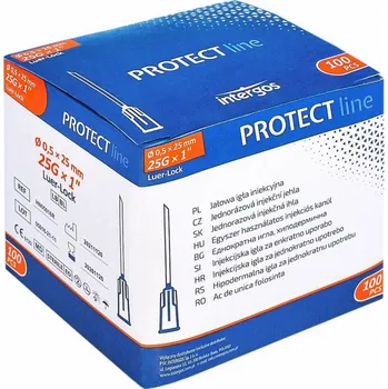 Injekční jehla Intergos Injekční jehly 25G 0,5×25 mm oranžové – balení 100 ks