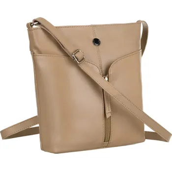 Kabelka Dámská kožená messenger taška s nastavitelným popruhem Barva: Béžová