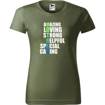 Dámské oblečení DOBRÝ TRIKO Dámské tričko s potiskem Mother Barva: Khaki, Velikost: 2XL