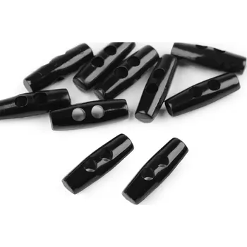 Knoflík Knoflík plastový oliva černý (Knoflík plastový oliva 10x31mm černý)