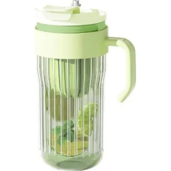 Mobilní telefon LIVEFY | Livefy sklenice s brčkem Ribbed 550ml, zelený