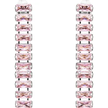 Náušnice franco bene Stříbrné podlouhlé Crystal náušnice - růžové | 1465