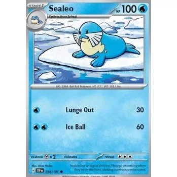 Sběratelská karetní hra Pokémon SSP 044/191 Sealeo - Surging Sparks Stav: Near Mint, Verze: REVERSE HOLO