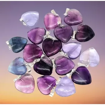 Přívěsek Fluoritové srdíčko AA velké 2 cm, fialové