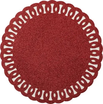 Douceur d'intérieur Třpytivé prostírání, Ø 38 cm, červené