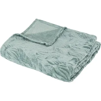 Bytový textil Atmosphera Deka s motivem listů RYO, 180 x 230 cm, modrá