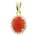 Přívěsek zlatý Ovál střed restaurovaný korál