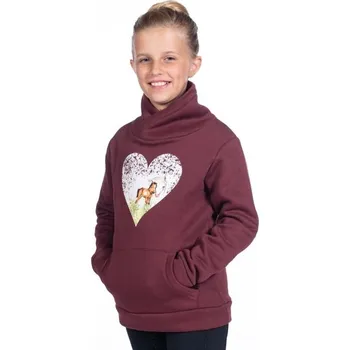 Jezdecká mikina Mikina HKM Dream Team, 134-140 - Vínová