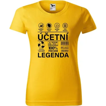 Dámské oblečení DOBRÝ TRIKO Dámské tričko s potiskem Účetní legenda Barva: Žlutá, Velikost: XS