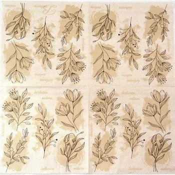 Papírový ubrousek Ubrousek na decoupage - Květiny - Květy z herbáře