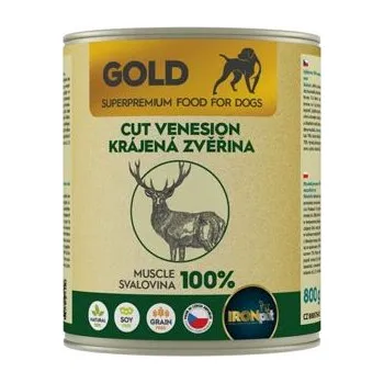 Krmivo pro psa IRONpet Gold Dog Venison cut muscle konzerva 800g