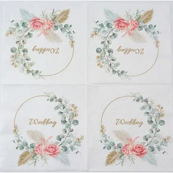 Papírový ubrousek Ubrousek na decoupage - Květiny - Svatební růže