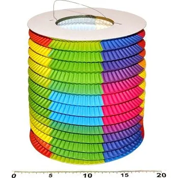 Party dekorace Wiky Lampion válec duhový 15cm