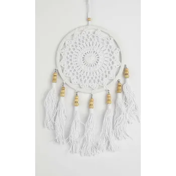 Lapač snů Lapač snů CROCHETED bílá / délka 30 cm