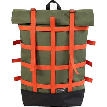 batoh na notebook Braasi WEBBING - Khaki / Oranžová