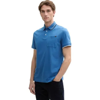 TOM TAILOR® PÁNSKÉ PIQUÉ POLO S KONTRASTEM - MODRÁ XXL