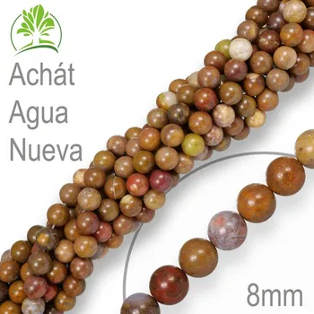 Přírodní kámen Korálky z minerálů Achát Aqua Nueva přírodní polodrahokam. Velikost pr.8mm. Balení 10Ks.