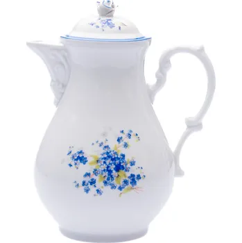 Konvice na čaj Český porcelán, a.s., Dubí Konvice kávová s víčkem 1,55 l, pomněnky, Český porcelán
