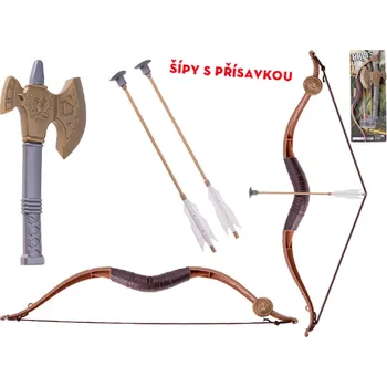 Dětská zbraň Toys Luk 57cm a šípy 2ks + sekera na kartě