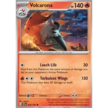 Karetní hra Pokémon SSP 025/191 Volcarona - Surging Sparks Stav: Near Mint, Verze: REVERSE HOLO