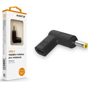 Notebook Aligator USB-C napájecí redukce 4,0 x 1,7 mm pro notebooky HP/Lenovo