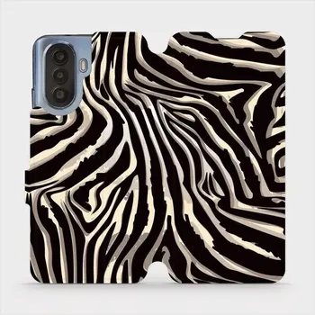 Pouzdro na mobilní telefon Knížkové flip pouzdro Mobiwear - Huawei Nova Y70 - VA31P Zebří vzor - VÝPRODEJ (Parádní flip obal, kryt, pouzdro Mobiwear na mobilní telefon Huawei Nova Y70 - VA31P Zebří vzor)