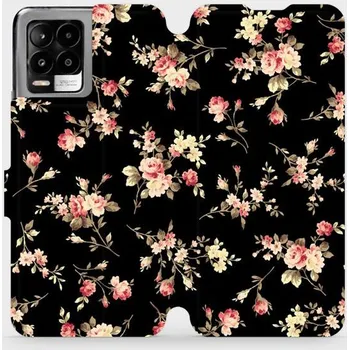 Pouzdro na mobilní telefon Knížkové flip pouzdro Mobiwear - Realme 8 Pro - VD02S Květy na černé - VÝPRODEJ (Parádní flip obal, kryt, pouzdro Mobiwear na mobil Realme 8 Pro s motivem VD02S Květy na černé)