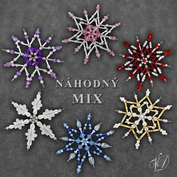 Vánoční ozdoba Veronika Designs Vánoční hvězda z korálků - MIX 10 ks - SLEVA 10 ks