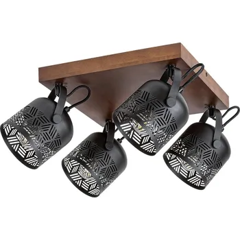 Rabalux 3299 přisazené stropní svítidlo Rotem 4x40W | E14 - dřevo, černá