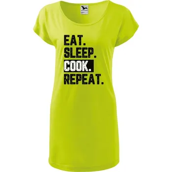 DOBRÝ TRIKO Dámské tričko/šaty s potiskem Cook Velikost: S, Barva: Limetková