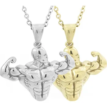 Přívěsek Přívěsek Kulturista z nerezové oceli s řetízkem - Nerez RL