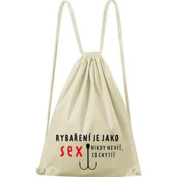 Městský batoh DOBRÝ TRIKO Bavlněný batoh s potiskem Rybaření Barva: Natural
