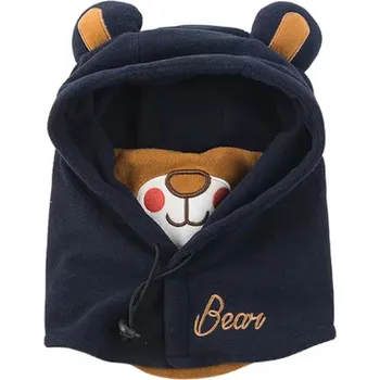 Pokrývka hlavy Dětská zimní čepice s nákrčníkem (kukla) s motivem zvířátek (2 velikosti) Barva: medvěd, Velikost: 4-10 let