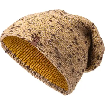 Čepice Dámská pletená zimní čepice WROBI D44F, okrové barvy 7100444-2