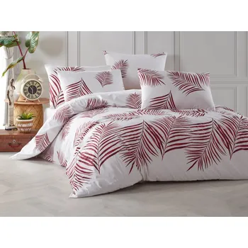 Povlečení Prodloužené povlečení bavlna 140x220, 70x90cm Palmera vínová