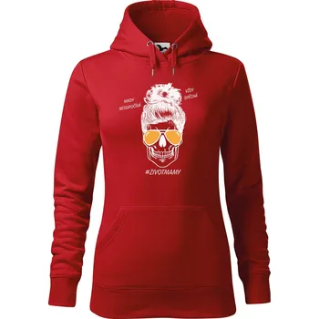 Dámská mikina DOBRÝ TRIKO Dámská mikina s potiskem Život mámy Velikost dámské mikiny: M, Barva: Červená